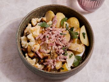 CHOU FLEUR GRATINE LARDON ET POMME DE TERRE