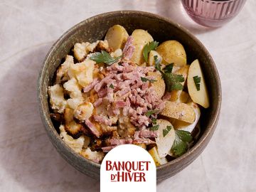 CHOU FLEUR GRATINE LARDON ET POMME DE TERRE