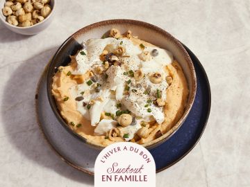 CABILLAUD SAUCE AUX CAPRES ET DUO DE PUREE