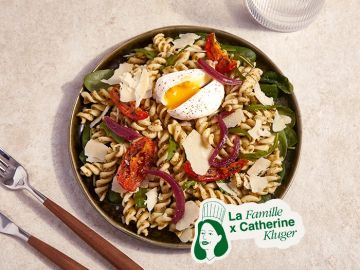 LA FUSILLI PESTO VERT ŒUF POCHE