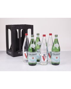   CAISSE DE 6 VITTEL ET SAN PELLEGRINO 1L EN VERRE