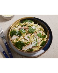 POULET CREMEUX FUSILLI ET EPINARD