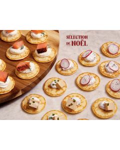 LES BLINIS FOIE GRAS - SAUMON GRAVELAX - TARTUFATA X48