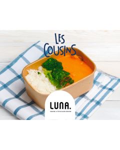 POULET BUTTER CHICKEN , RIZ ET BROCOLIS