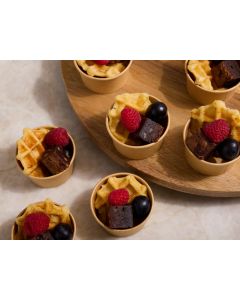 PETIT PLATEAU GRAZING CUPS MINI GAUFRE BROWNIE ET FRUITS X 15