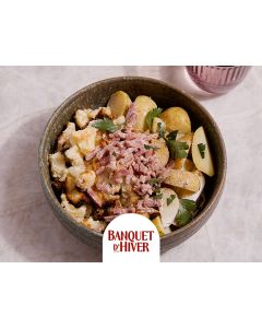 CHOU FLEUR GRATINE LARDON ET POMME DE TERRE