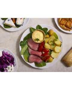 LE RÔTI DE BOEUF, GRENAILLES ET MAYONNAISE RELEVEE