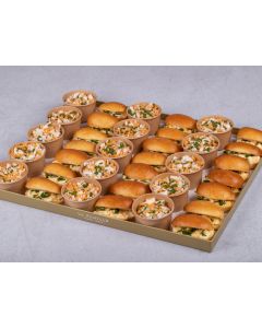 PLATEAU MIX VERRINE LENTILLE CORAIL MINI BRIOCHE MIMOSA X36